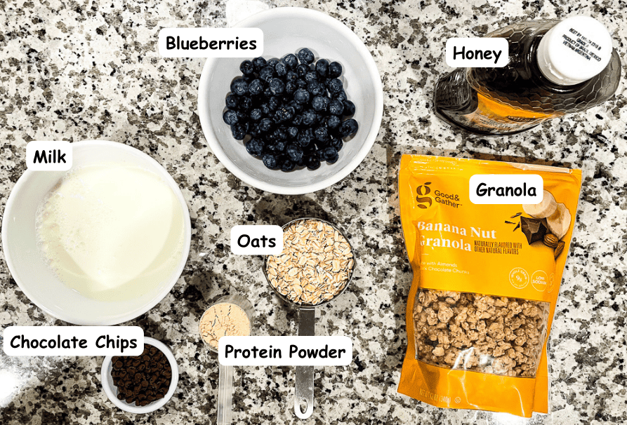 Overnight oats ingredients